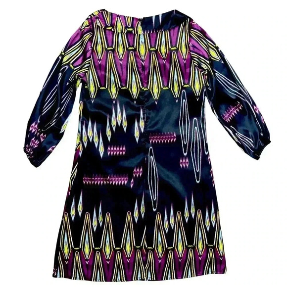 Ophelia Satin Dress Ode To Neon Revival Sz Med Purple Retro Hippy Modern Shift - Picture 2 of 14